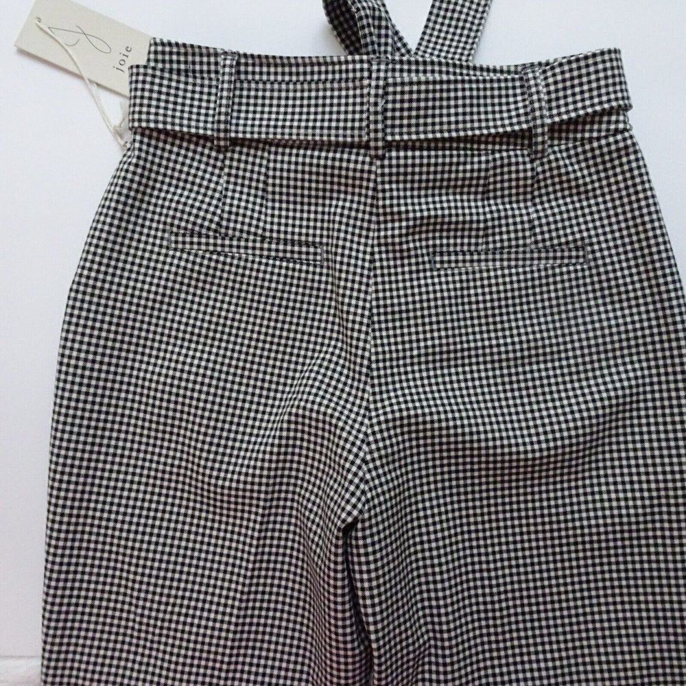 NWT JOIE Belted Gingham Pants Trousers High Waist Fashion Career Designer 4 - Picture 5 of 12